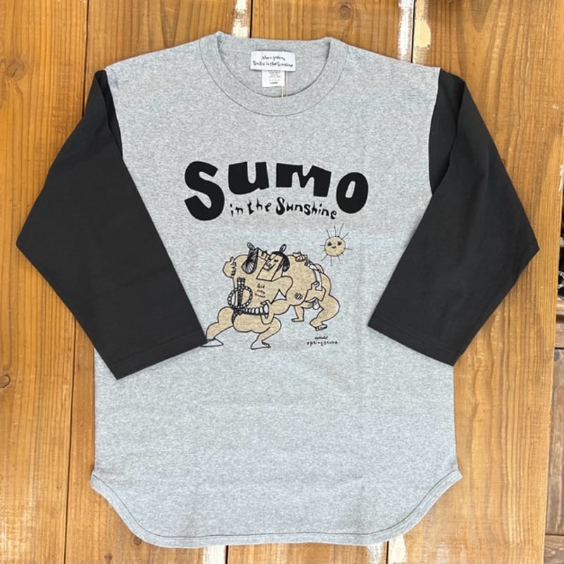 SUMO in the sunshine 3/4スリーブ ベースボールTシャツ ヘザーグレ