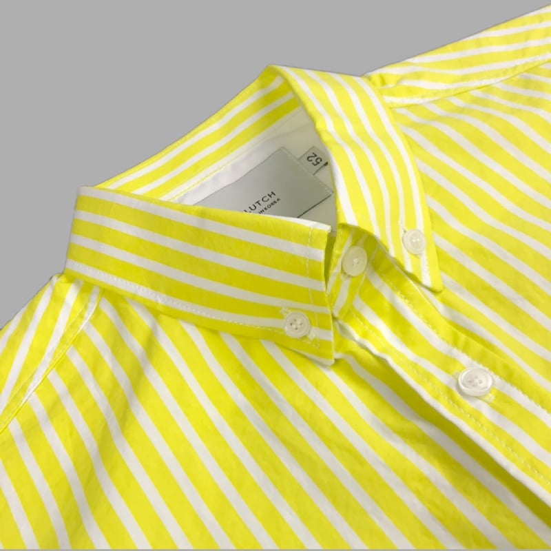 Srixon ストライプイエローシャツ BRICK＆SONS シャツ リラックスバックプリーツシャツ「イエロー