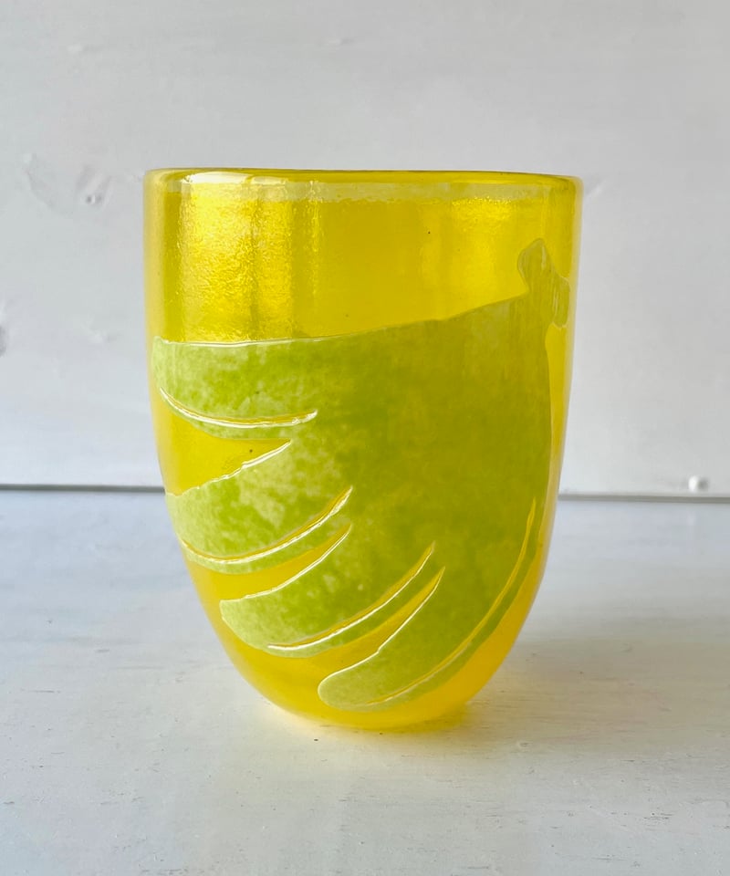 フルーツグラス大 バナナA(黄緑グラデーション×ハニーイエロー