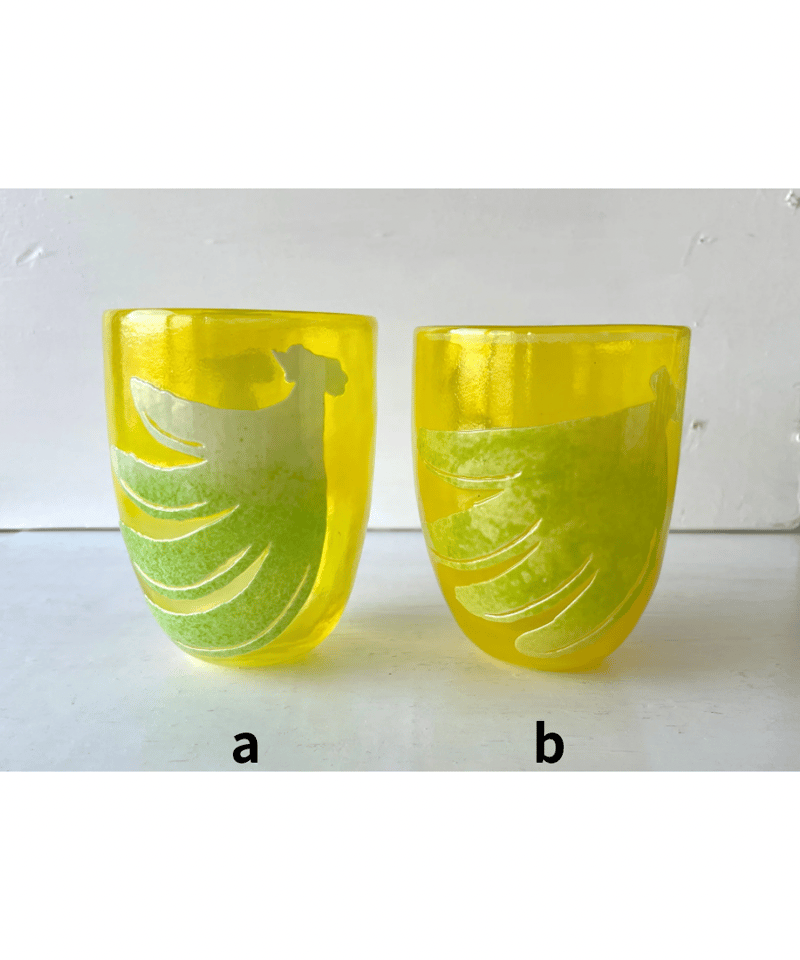 フルーツグラス大 バナナA(黄緑グラデーション×ハニーイエロー