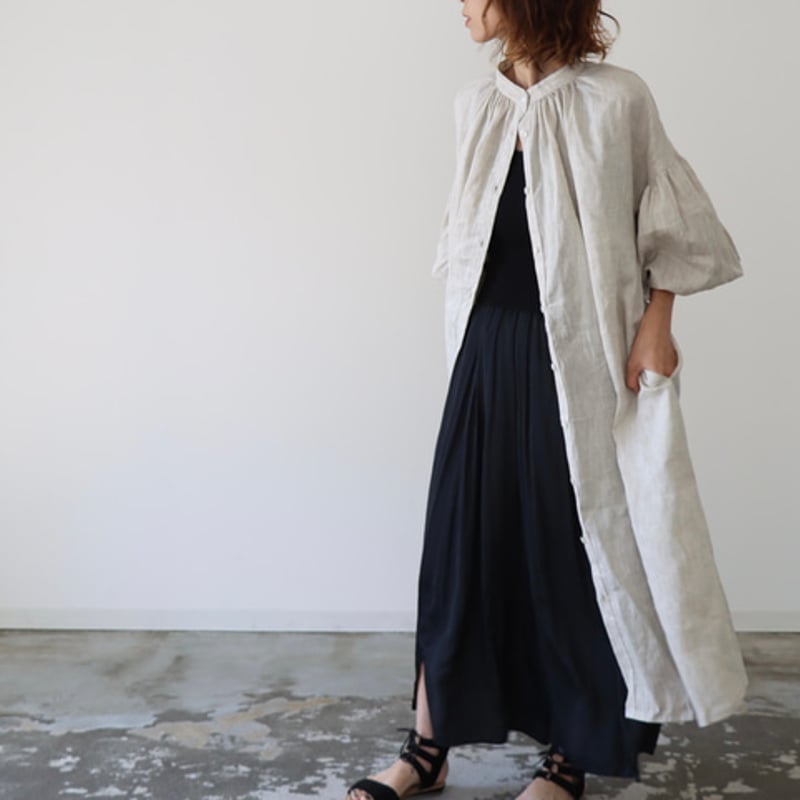 みなとのてんらんかい、イングリッシュローズ、リネン　半袖シャツワンピース みなとのてんらんかい、イングリッシュローズ、リネン 半袖