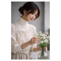 そのままお出かけリネンエプロン／おうち時間もお洒落に過ごす柔らかハーフリネンギャザーエプロン／生成り