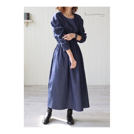 ハンドメイドギャザースカート（児島デニム　リネン混） fit=scale-down,w=1200