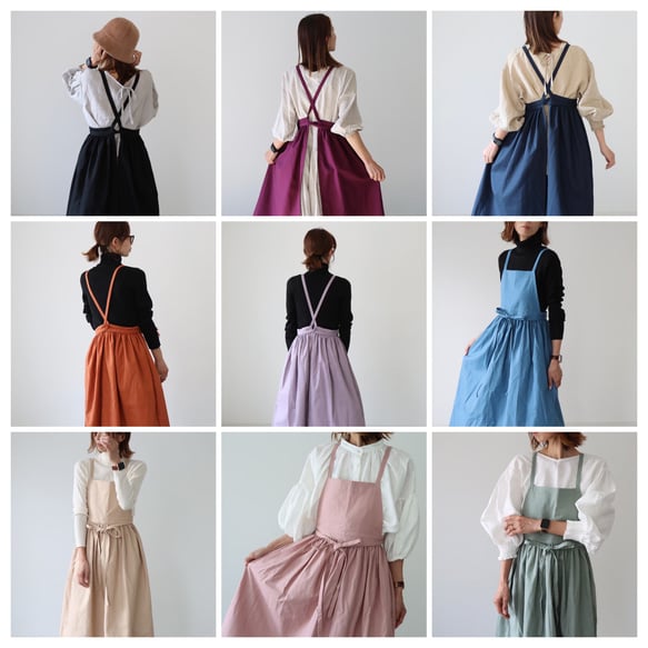 【５L~６L＊脇下たっぷりギャザー】HMエプロン　花柄カーキグレー系 5L~6L＊脇下たっぷりギャザー】HMエプロン 花柄カーキグレー系