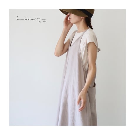 ふっくら厚み2倍のとろみダブルガーゼの 美シルエットAラインエプロンドレス／ダブルガーゼエプロンワンピース