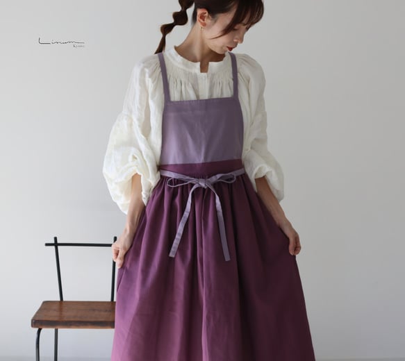 【ペア】リネンのリネンのエプロン　ハンドメイド 楽天市場】日本製 エプロン 麻100% フレンチリネン 北欧