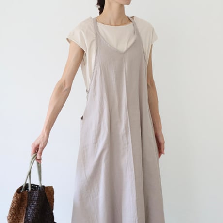 ふっくら厚み2倍のとろみダブルガーゼの 美シルエットAラインエプロンドレス／ダブルガーゼエプロンワンピース