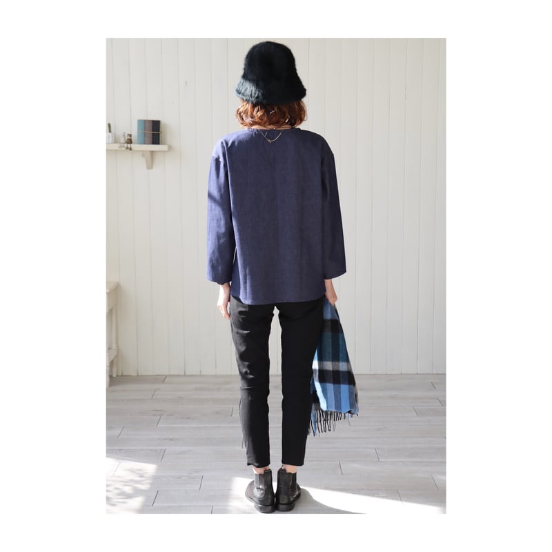 岡山県児島デニムブラウス／シンプルさを追求した、8オンスソフト