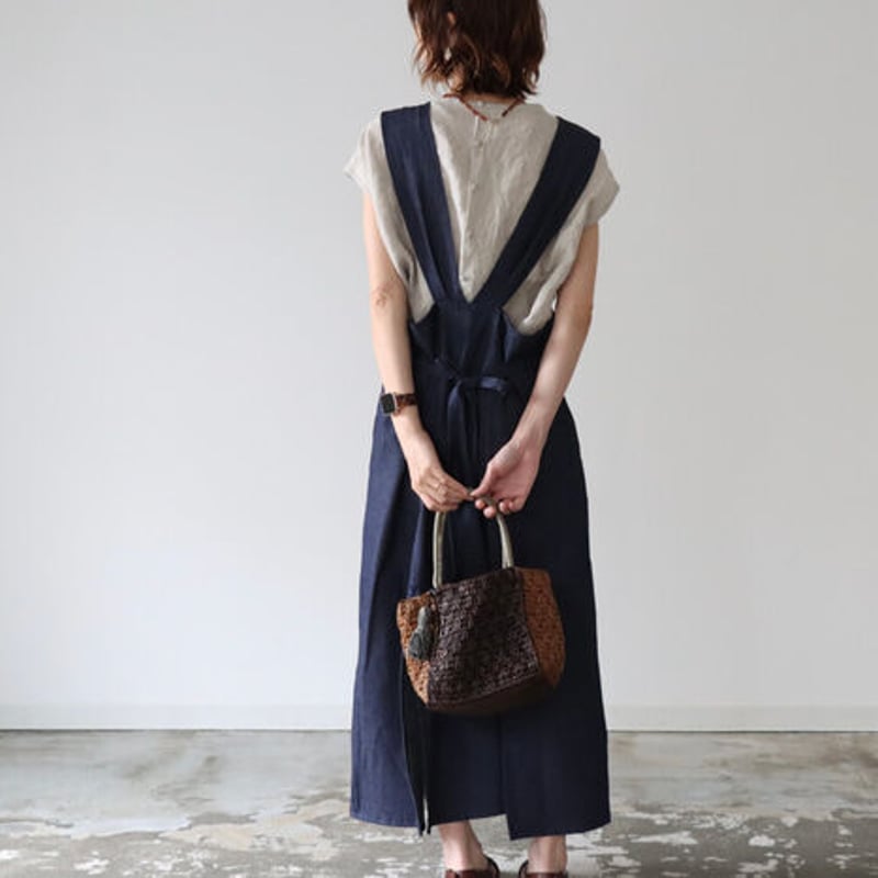 レインボーニコちゃんフード付きアメリカンデニムワンピース見本 岡山県児島デニムのたっぷりギャザーワンピース／ボリューム満点