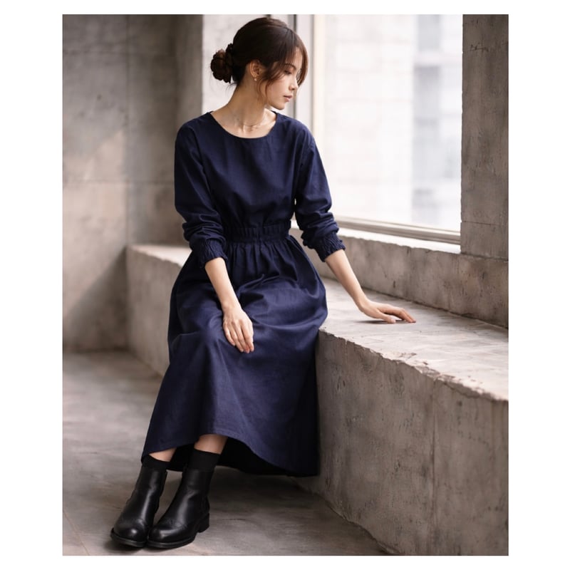 ¥46,200 【45R】ゴマデニムのギャザーキュロットスカート 岡山県児島デニムで魅せる、ギャザースカート／8オンスソフトデニム