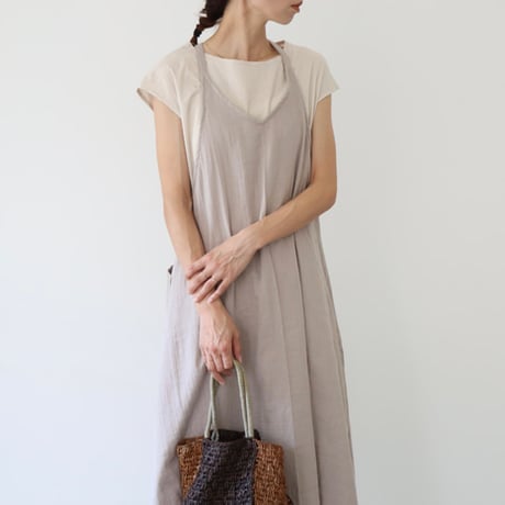 ふっくら厚み2倍のとろみダブルガーゼの 美シルエットAラインエプロンドレス／ダブルガーゼエプロンワンピース