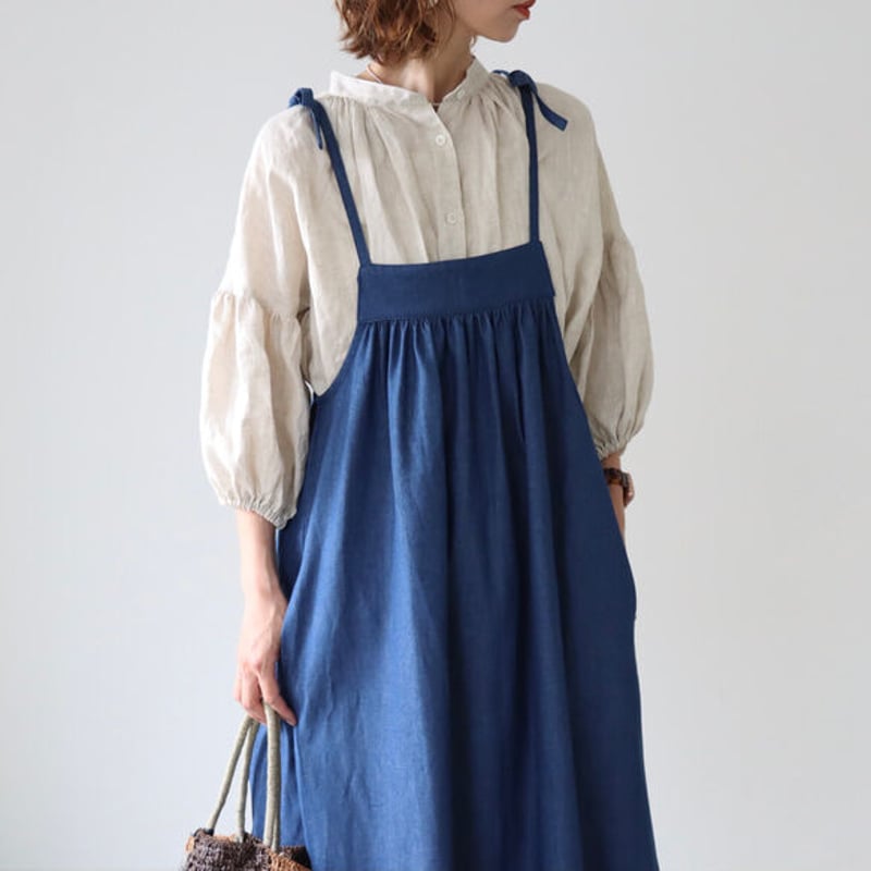 ポーランドリネンデニムのエプロン ハンドメイド ポーランドリネンデニムのエプロン ハンドメイド デニム エプロン