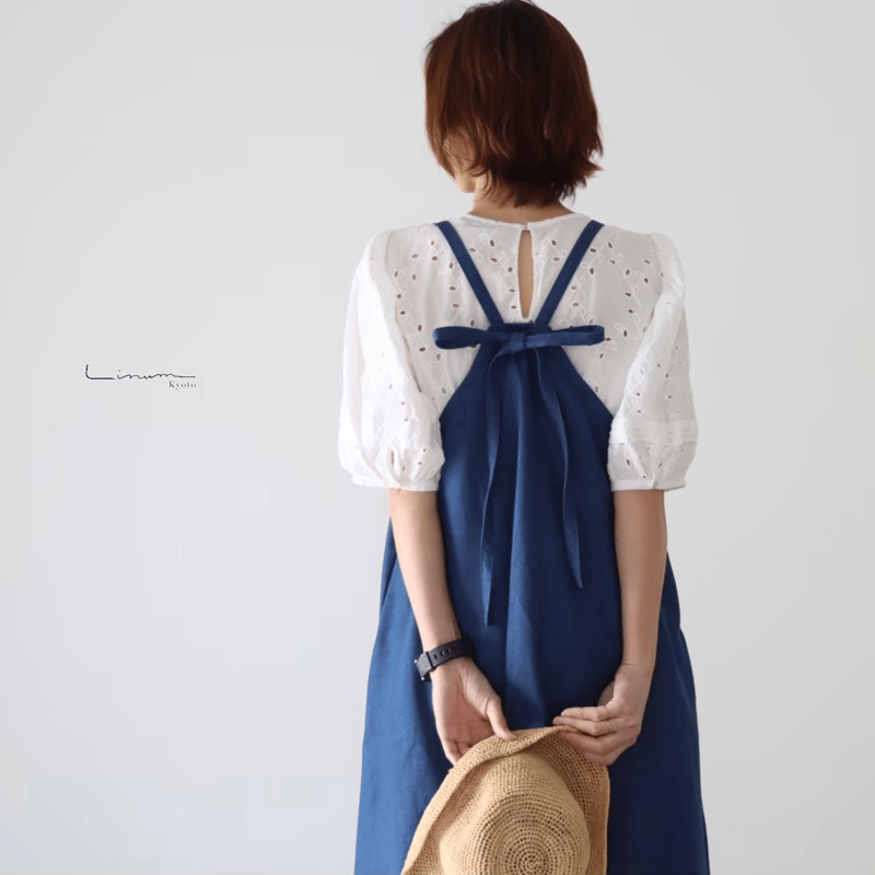 【最安値】∞日本未入荷∞★LAZY OAF★デニム☆エプロンドレス★ 岡山児島デニムで仕立てた、美シルエットAラインデニムエプロン