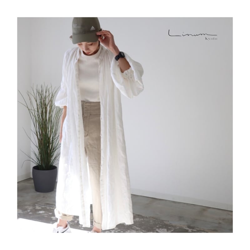 美品 CELERI リネン100％ シャツワンピース 白 サイズF*CD1200 美品 CELERI リネン100％ シャツワンピース 白 サイズF*CD1200