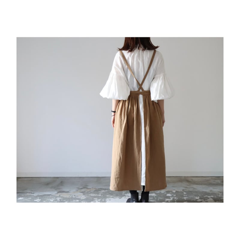 ふっくら厚さ2倍のとろみダブルガーゼのギャザーたっぷりエプロン