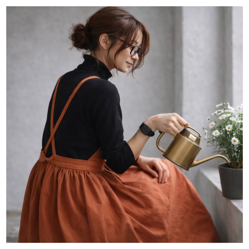 リネン　ハンドメイド　お好きなカラーで　エプロン 名入れエプロン オーダーメイド ハンドメイド コットンリネン エプロン
