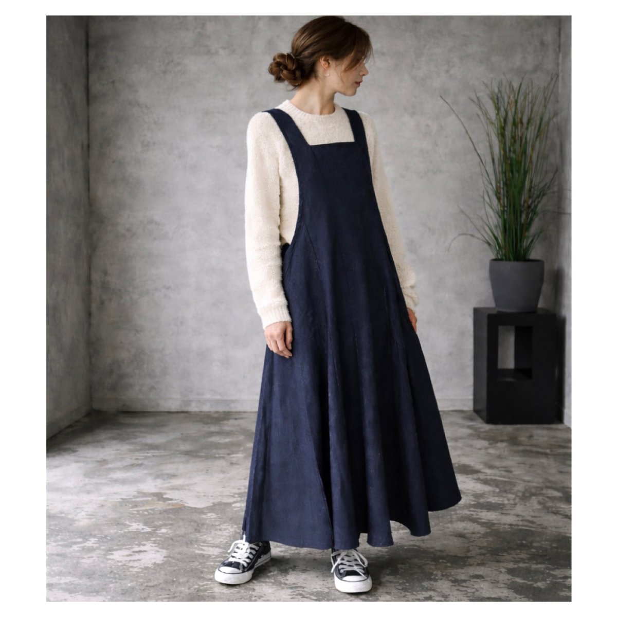 岡山県児島デニムジャンパースカートボリュームいっぱい8オンスソフト