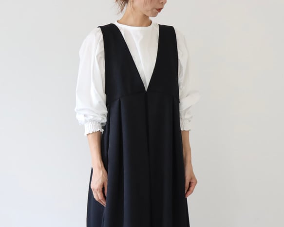 【美品】bow.a ボウエー Vネック ウールライク ジャンパー ロングスカート ABITOKYO ジャンパースカート VネックAラインロングジャンパー