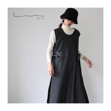 moamaman 作家さま クロスギャザーのエプロンワンピース ドレス （今日  