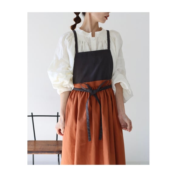 まにゃさん様　　　アンティーク　リネン　エプロン 大人用)フランス アンティークリネン エプロン H57cm | Le petit