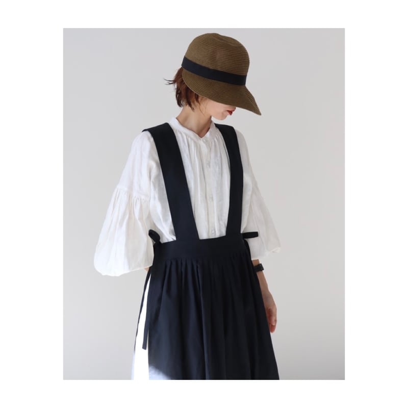 前後2wayリネンジャンパースカート／ハーフリネンワンピース／サイド