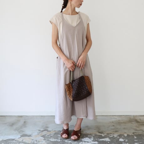 ふっくら厚み2倍のとろみダブルガーゼの 美シルエットAラインエプロンドレス／ダブルガーゼエプロンワンピース