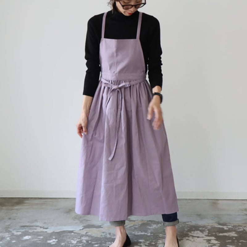 そのままお出かけリネンギャザーエプロン／コットンリネンエプロン