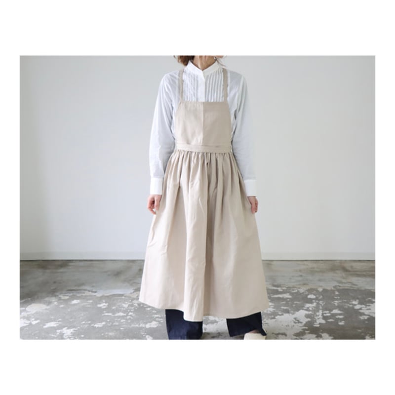 そのままお出かけリネンギャザーエプロン／おうち時間もお洒落に過ごす