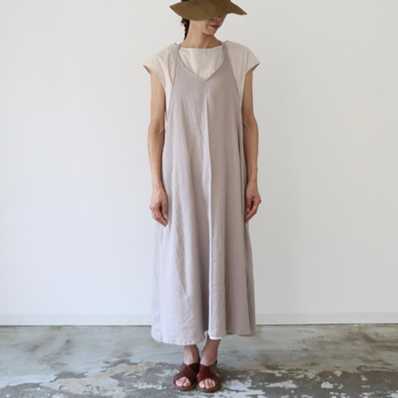 ＊ギャザーたっぷりエプロンワンピ/エプロンドレス/ダブルガーゼ/ハンドメイド＊ ふっくら厚さ2倍のとろみダブルガーゼのギャザーたっぷり