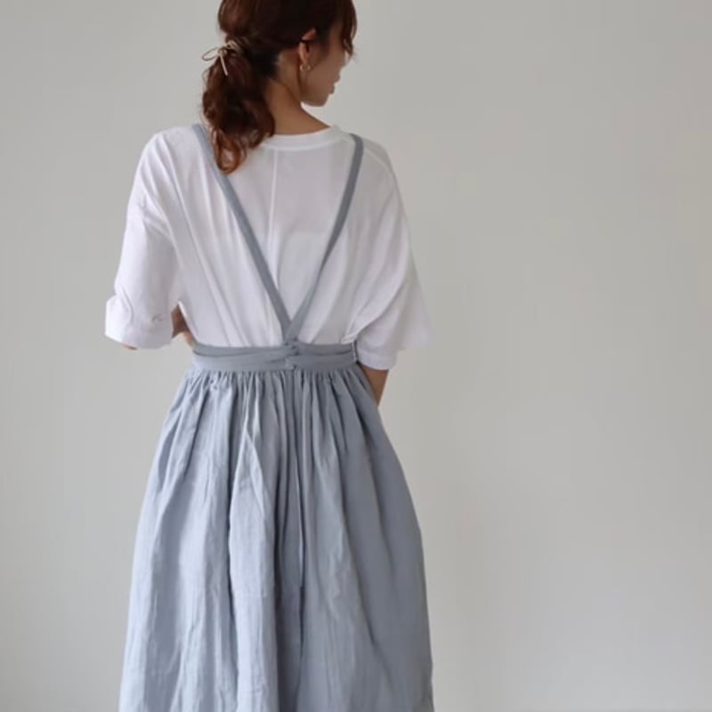 ＊ギャザーたっぷりエプロンワンピ/エプロンドレス/ダブルガーゼ/ハンドメイド＊ ギャザーたっぷりエプロンワンピ/エプロンドレス/ダブルガーゼ