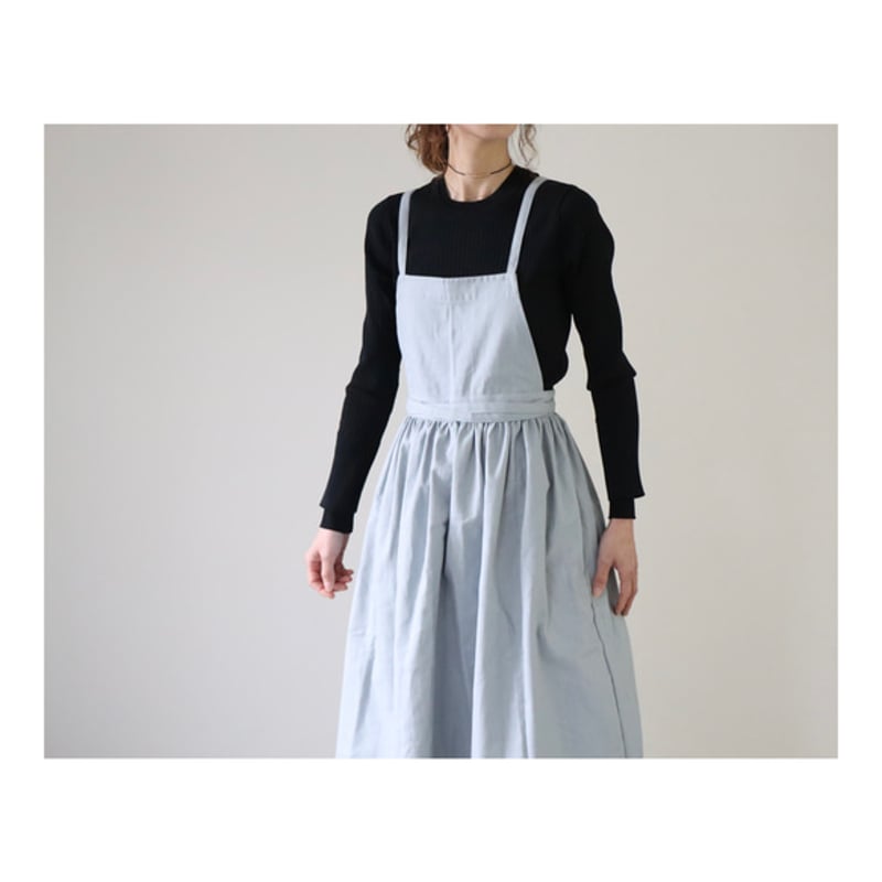 そのままお出かけリネンギャザーエプロン／コットンリネンエプロン