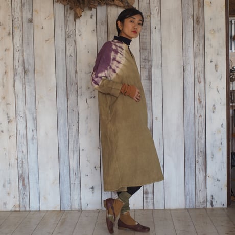 A HOPE HEMP Twill Skipper SHirt Onepice(小鮒草×コチニール）