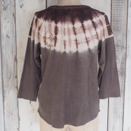 A HOPE HEMP Raglan 3/4 Sleeve Tee(S)（たで藍×コチニール）