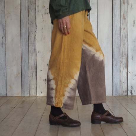 A HOPE HEMP Flannel Straight Easy Pants(柘榴×枇杷）