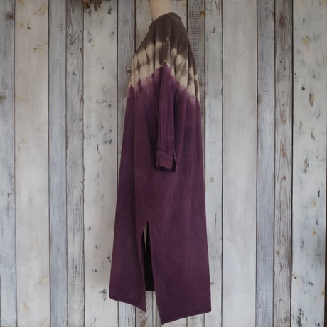 A Hope Hemp Flannel China Long Shirt OnePiece(コチニール×枇杷）
