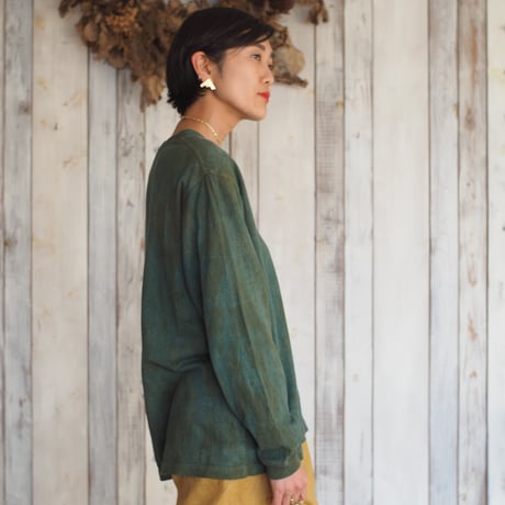 A HOPE HEMP Regular Long Sleeve Tee（M）(インド藍×栗)