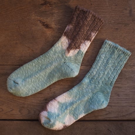 YOUStandard Hemp Cotton Socks(小) (桃×たで藍)