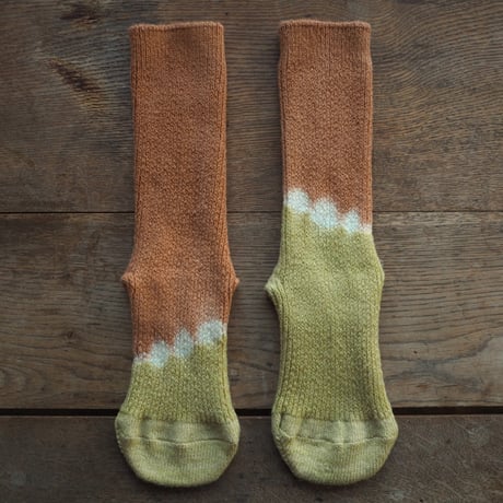 【New】Rib Wool  Socks（枇杷×背高泡立ち草）