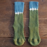 Rib Wool  Socks（たで藍×柘榴）