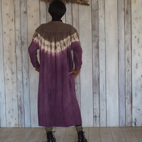 A Hope Hemp Flannel China Long Shirt OnePiece(コチニール×枇杷）