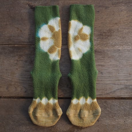 Rib Wool  Socks（柘榴×たで藍）