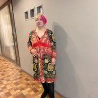 【21号以上】evavarro  プリントカシュクールワンピース
