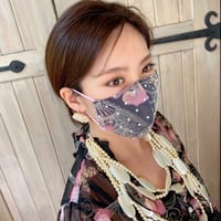 I SPARK  Mask(夏用マスク) I-24   息がしやすいマスク バタフライxonドットレース　ブラック