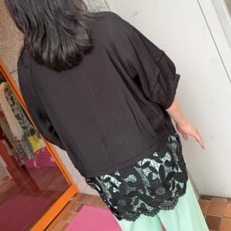 【XS〜4L】裾レースプルオーバー