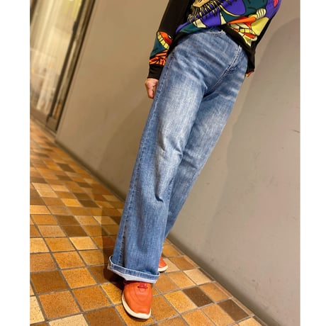 【XS〜XL サイズ】ワイドデニムパンツ