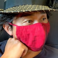 I SPARK 息がしやすい　mens mask 無地/RED    M-17