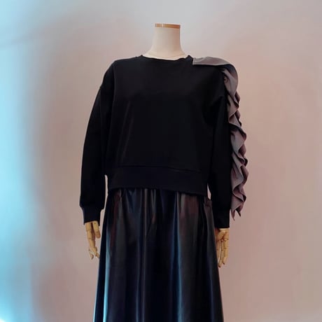 【XS〜Lサイズ】ショルダーフリルスウェット