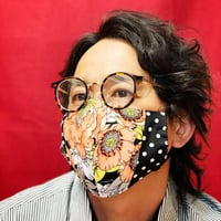 I SPARK mens mask M-6 OR花x幾何学