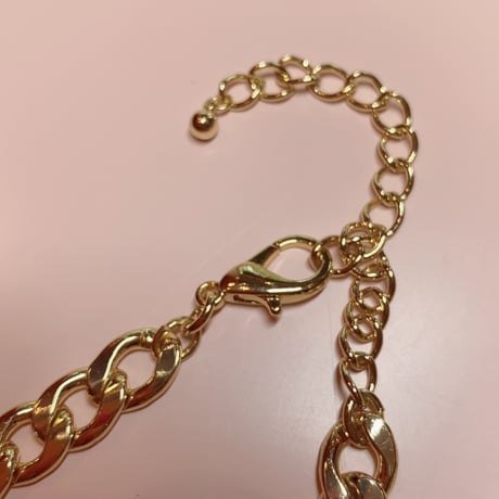 ゴールド×グリーン 花 ネックレス K-575