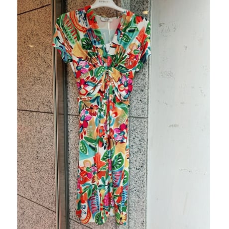 【S〜Lサイズ】フランス製ボタニカル柄ワンピース